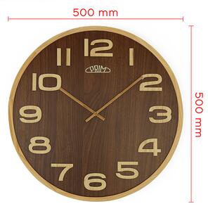 Dřevěné designové hodiny hnědé Nástěnné hodiny PRIM Timber Veneer