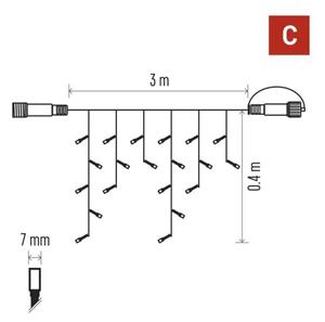 LED Venkovní řetěz 50xLED/3x0,4m IP44 studená bílá