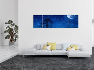 Obraz vlka vyjícího na měsíc (170x50 cm)