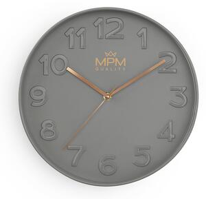 Designové plastové hodiny šedé Nástěnné hodiny MPM Simplicity I - C