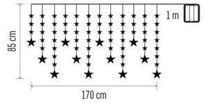 LED Venkovní řetěz 120xLED 3xAA 1,7 m IP44 teplá bílá