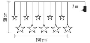 LED Venkovní řetěz 125xLED/1,9m IP44 teplá bílá