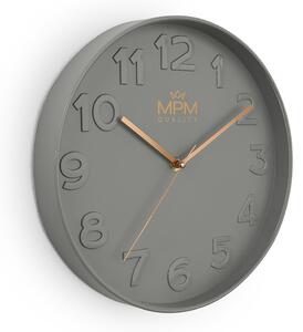 Designové plastové hodiny šedé Nástěnné hodiny MPM Simplicity I - C