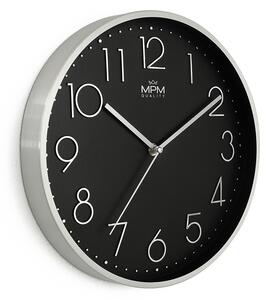 Designové kovové hodiny černé Nástěnné hodiny MPM Metallic Elegance - B