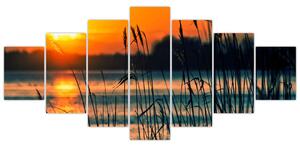 Obraz - Západ slunce nad jezerem (210x100 cm)