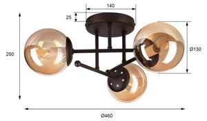 Přisazený lustr MALENA 3xE14/5W/230V hnědá/kouřová béžová