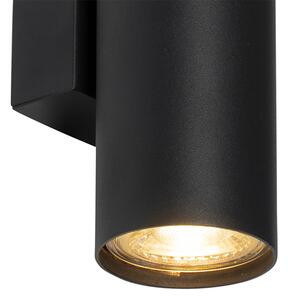 Moderní nástěnné svítidlo černé 2-světlo - Jeana