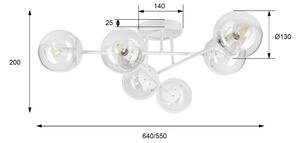Přisazený lustr MALENA 6xE14/5W/230V bílá/čirá