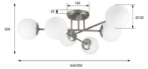 Přisazený lustr MALENA 6xE14/5W/230V matný chrom/bílá