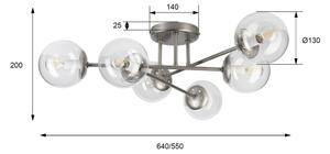 Přisazený lustr MALENA 6xE14/5W/230V matný chrom/čirá