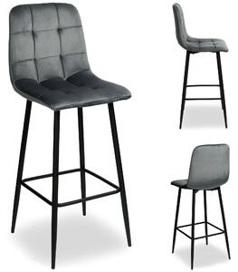 ViaDomo Via Domo - Barová židle Tettoia - šedá - 43x110x50 cm