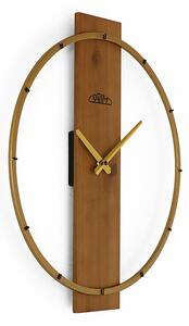Dřevěné designové hodiny hnědé Nástěnné hodiny PRIM Ring