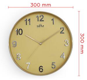 Designové plastové hodiny zlaté Nástěnné hodiny MPM Golden Simplicity