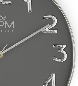 Designové plastové hodiny šedé Nástěnné hodiny MPM Simplicity II