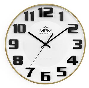 Designové plastové hodiny bílé/černé Nástěnné hodiny MPM Ageless - A