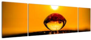 Obraz skleněné kapky (170x50 cm)