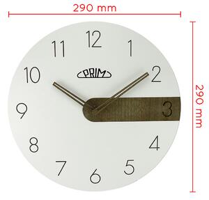 Dřevěné designové hodiny bílé Nástěnné hodiny PRIM Clear Timber