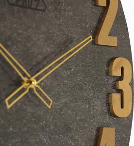Dřevěné designové hodiny černé/šedé Nástěnné hodiny PRIM Industrial Modern