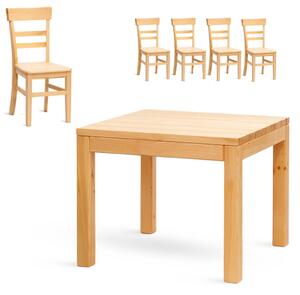 Jídelní set - PINO 90 stůl a židle z borovicového masivního dřeva