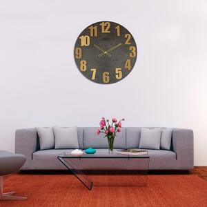 Dřevěné designové hodiny černé/šedé Nástěnné hodiny PRIM Industrial Modern