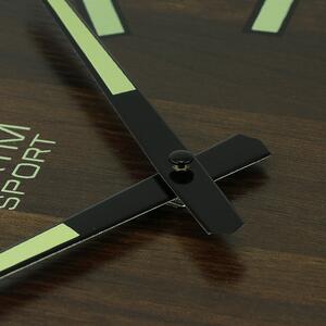 Dřevěné designové hodiny bílé/hnědé Nástěnné hodiny PRIM Luminescent Sport II