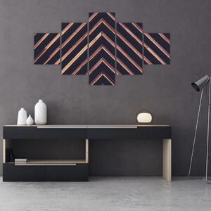 Obraz dřevěného motivu na černém pozadí (125x70 cm)