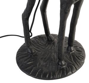 Vintage stojací lampa černá s látkovým odstínem černá - Giraffe To