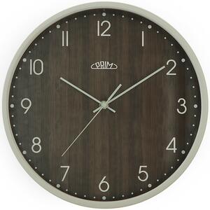 Dřevěné designové hodiny tmavě hnědé/šedé Nástěnné hodiny PRIM Colored Forest - C
