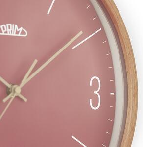 Dřevěné designové hodiny červené/světle hnědé Nástěnné hodiny PRIM Colorful Forest - B
