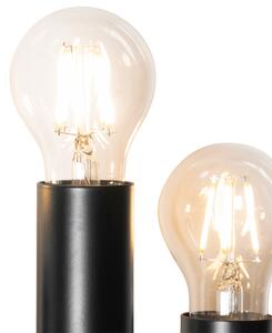 Art Deco nástěnné svítidlo černé 6-světlo - Tubi