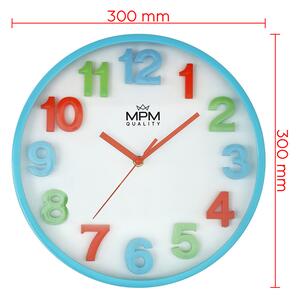 Designové plastové hodiny modré MPM E01.4186