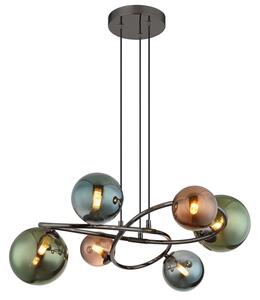 Globo Lighting Riha závěsné svítidlo 6x3.5 W zelená-kouřová-šedá/popelavá-hnědá 56142-6H