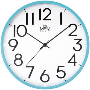 MPM Nástěnné dětské modré hodiny MPM E01.4188.30