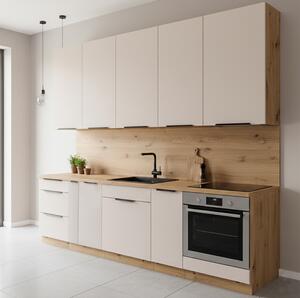 Kuchyňská linka SOLEA | 270 cm | artisan/kašmír | PREMIUM BOX | UNI dvířka | VÝBĚR ÚCHYTŮ