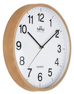 Designové plastové hodiny světle hnědé MPM E01.4187