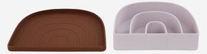 OYOY LIVING Dětský talíř a miska Rainbow Plate & Bowl caramel