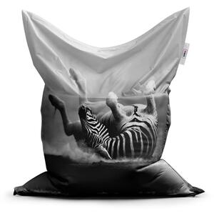 Sablio Sedací vak Classic Válející se zebra - 150x100 cm