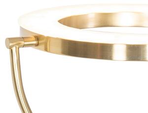 Moderní stojací lampa zlatá s ramenem na čtení včetně LED a stmívače - Divo