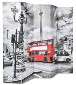 Skládací paraván 200 x 170 cm Londýnský autobus černobílý
