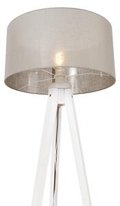 Moderní stojací lampa stativ bílá s odstínem taupe 50 cm - Tripod Classic