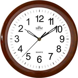 Designové plastové hodiny tmavě hnědé MPM E01.2455.52 SW ZPĚTNÝ CHOD
