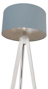 Stojací lampa stativ bílý se stínidlem světle modrý 50 cm - Tripod Classic