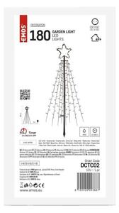 Vánoční strom Emos DCTC02, kovový, studená bílá, 180cm