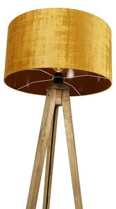 Venkovský stativ vintage dřevo se zlatým odstínem 50 cm - Tripod Classic