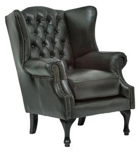 Sob nábytek - Kožený ušák Chesterfield II zelená pravá kůže - F0A00000848W