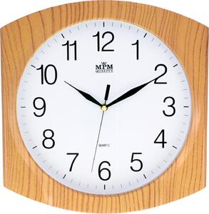 MPM Plastové nástěnné hodiny s imitací dřevěného rámu E01.2437.60