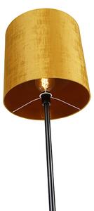 Klasická stojací lampa černý odstín zlatá 40 cm - Simplo