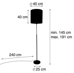 Stojací lampa černý odstín páv design 40 cm nastavitelný - Parte