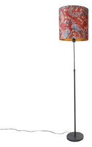 Stojací lampa černý odstín páv design červená 40 cm - Parte
