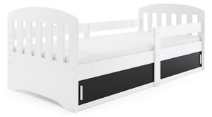 Dětská postel CLASSIC, 80x160, bílá/černá